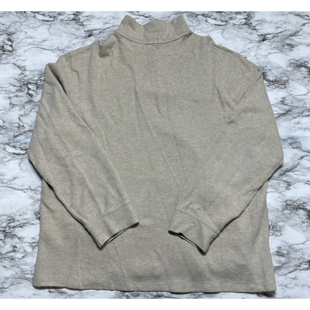 Polo Ralph Lauren Sweater Mens Size 2XL Ivory Beige Long Sleeve 1/4 Zip‎ Cotton